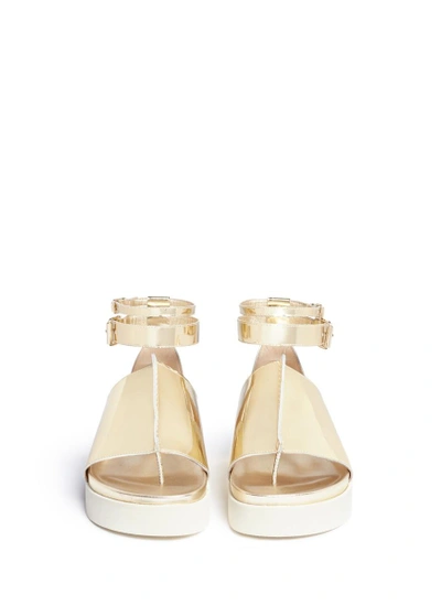 Shop Ellery 'rhyme' Peaked Vamp Mirror Leather Flatform Sandals