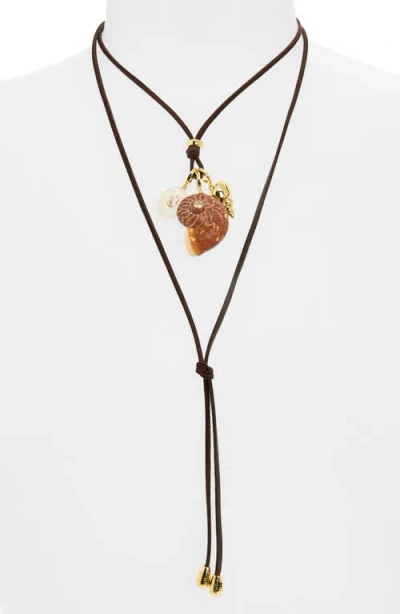 Eliou Area Charm Wrap Necklace In Black