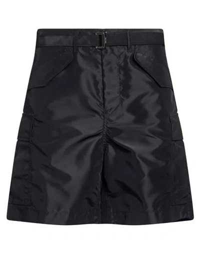 Sacai Belted Cargo Shorts In Black