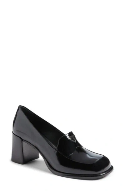 Prada Patent Leather Loafer Pumps In Black