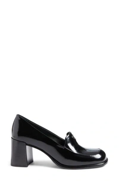 Prada Patent Leather Loafer Pumps In Black