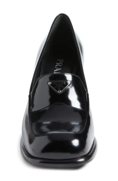 Prada Patent Leather Loafer Pumps In Black