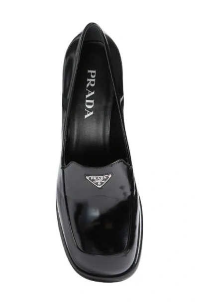Prada Patent Leather Loafer Pumps In Black