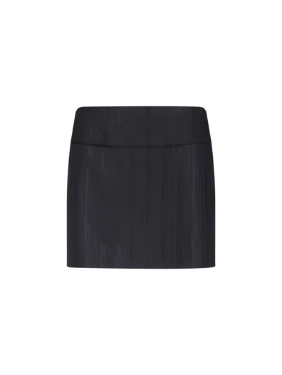 Dondup Herringbone-patterned Mini Skirt In Black