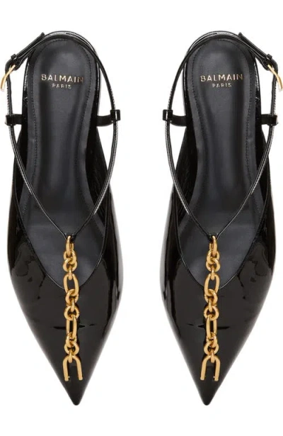 Balmain Sync Chain Sandals In Black