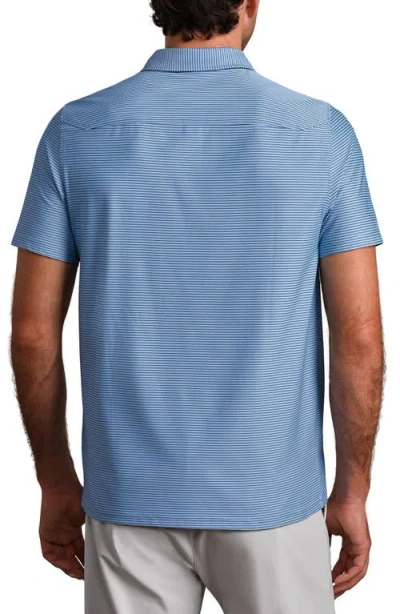 Rhone Commuter Stripe Performance Polo In Blue