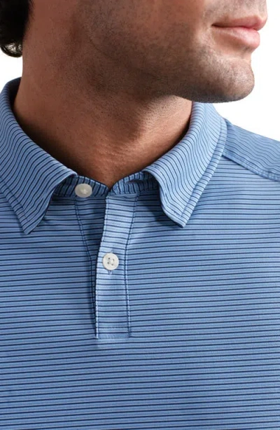Rhone Commuter Stripe Performance Polo In Blue