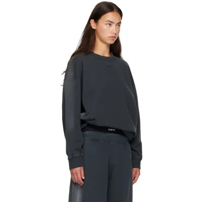 Off-white Gray Laundry Off Pullover In Discharged Dark Slat