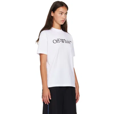 Off-white Relaxed Fit Cotton Tee With Oversized Logo In White-black