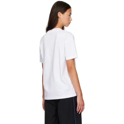 Off-white Relaxed Fit Cotton Tee With Oversized Logo In White-black