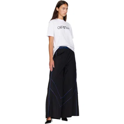 Off-white Relaxed Fit Cotton Tee With Oversized Logo In White-black