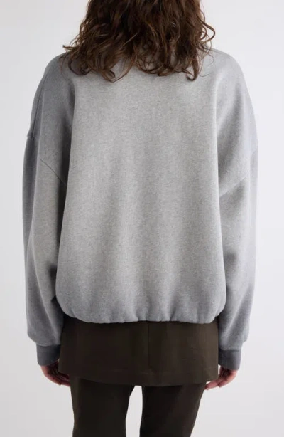 Acne Studios Brushed Cotton Fleece Funnel Neck Logo Sweatshirt With Balloon Hem In Transparent