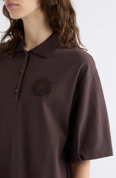 Acne Studios Eteddy Bubble Hem Polo In Brown