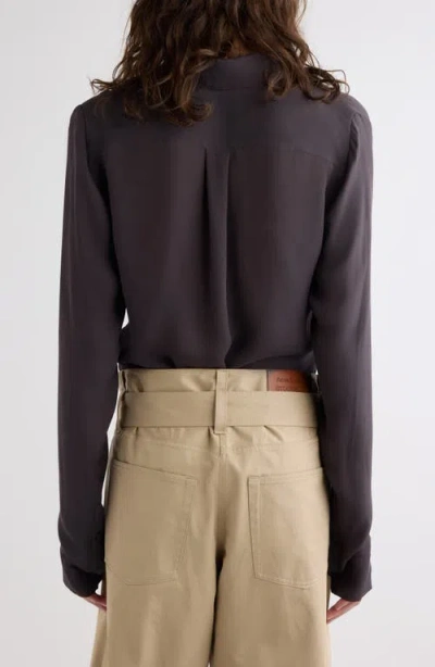 Acne Studios Shaydana Silk Georgette Top In Gray