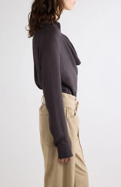 Acne Studios Shaydana Silk Georgette Top In Gray
