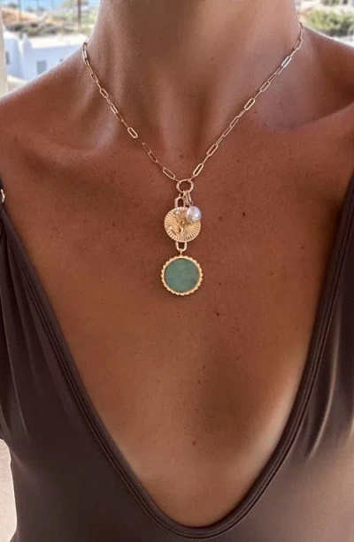 Thatch Odeon Amazonite Charm In Gold