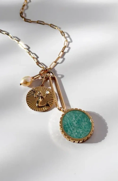 Thatch Odeon Amazonite Charm In Gold