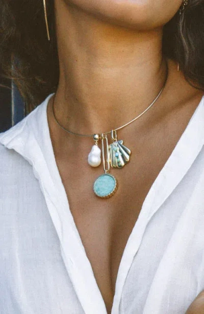 Thatch Odeon Amazonite Charm In Gold