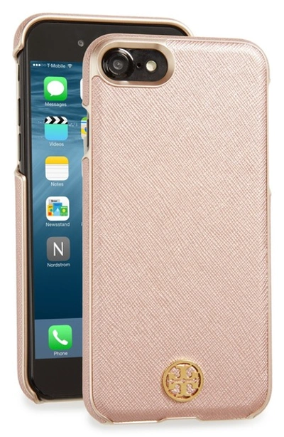 Shop Tory Burch Robinson Iphone 7 Case In Rose Gold