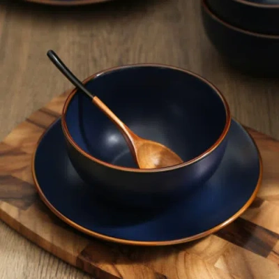 Stone Lain Brasa Stoneware 32-piece Dinnerware Set In Black