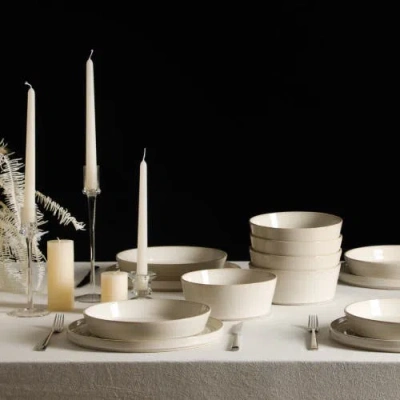 Stone Lain Claire Stoneware 24-piece Dinnerware Set In White
