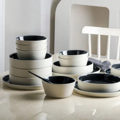 Stone Lain Elica Stoneware 24-piece Dinnerware Set In White