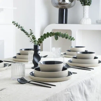 Stone Lain Elica Stoneware 24-piece Dinnerware Set In White
