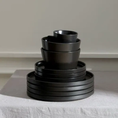 Stone Lain Celina Stoneware 32-piece Dinnerware Set In Black Matte