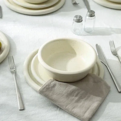 Stone Lain Capri Stoneware 24-piece Dinnerware Set In White