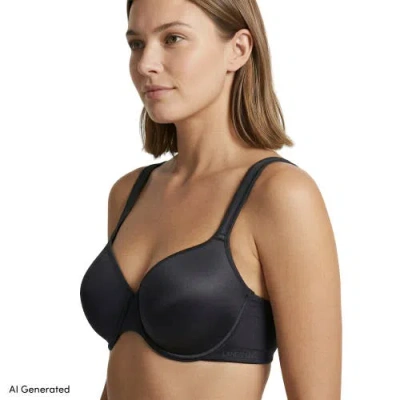 Lands' End Full Coverage Bra True Solutions Light Weight Microfiber Basics In Black