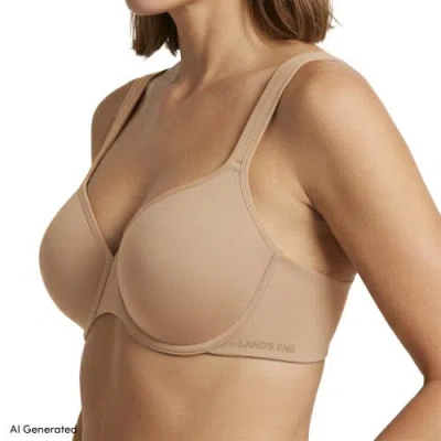 Lands' End Full Coverage Bra True Solutions Light Weight Microfiber Basics In Neutral