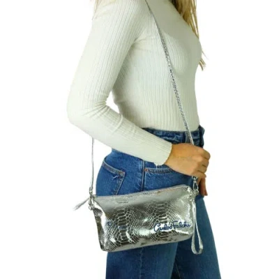 Carlos Falchi Microfiber Python Tote In Navy