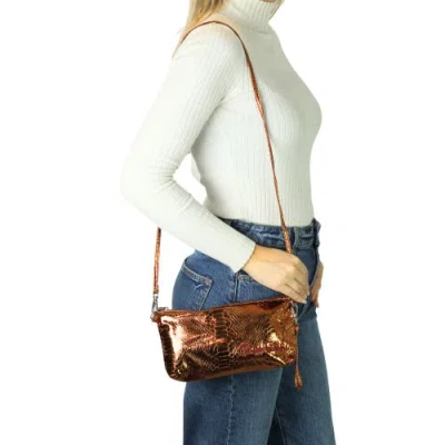 Carlos Falchi Microfiber Python Tote In Maroon