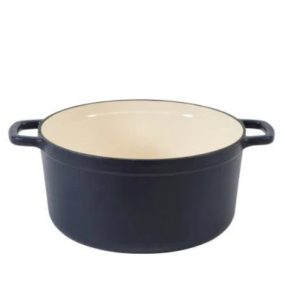 Sur La Table Kitchen Essentials 4-piece Enameled Cast Iron Stackable Cookware Set Dutch Oven With Li In Navy Blue