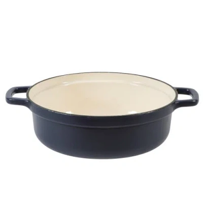 Sur La Table Kitchen Essentials 4-piece Enameled Cast Iron Stackable Cookware Set Dutch Oven With Li In Navy Blue
