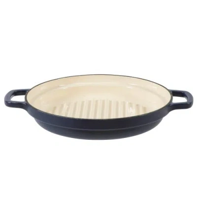 Sur La Table Kitchen Essentials 4-piece Enameled Cast Iron Stackable Cookware Set Dutch Oven With Li In Navy Blue