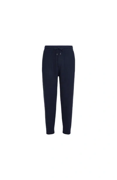 Brunello Cucinelli Cashmere English Rib Knit Joggers In Blue