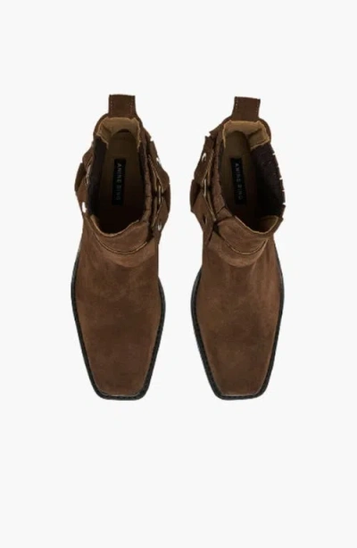 Anine Bing Tan Mid Biker Boots In Brown