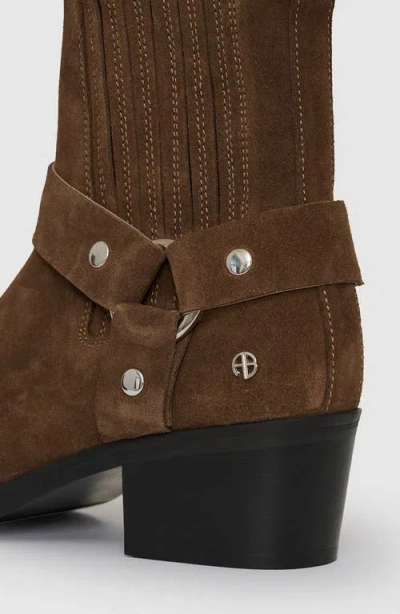 Anine Bing Tan Mid Biker Boots In Brown
