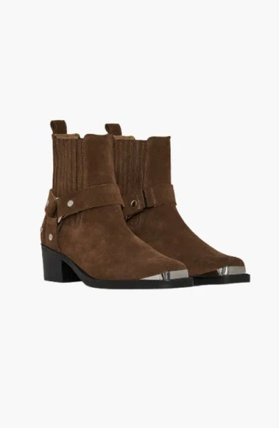 Anine Bing Tan Mid Biker Boots In Brown
