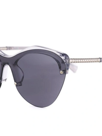 Shop Dion Lee Smoke Mono Sunglasses In Black