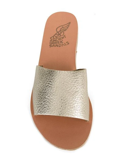 Shop Ancient Greek Sandals Taygete Slides In Metallic