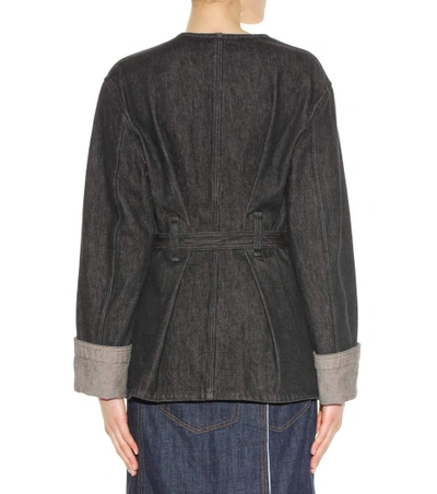 Shop Isabel Marant Estil Denim Jacket In Faded Llack