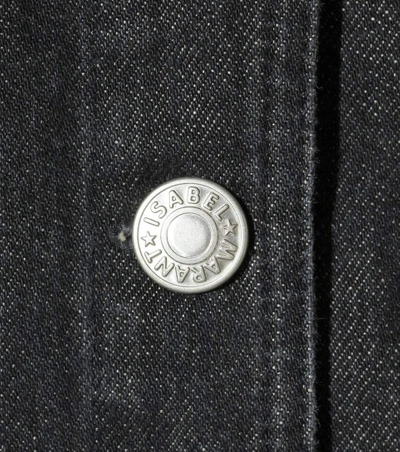 Shop Isabel Marant Estil Denim Jacket In Faded Llack