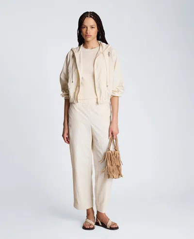 Kenneth Cole Pull On Barrel Leg Pant With Slash Pockets In Neutral
