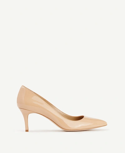 Shop Ann Taylor Eryn Patent Leather Pumps In Taupe