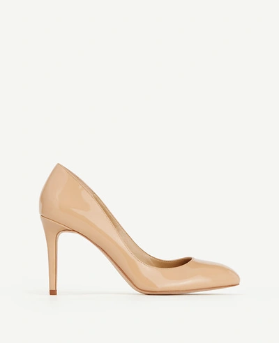 Shop Ann Taylor Skyler Patent Leather Pumps In Taupe