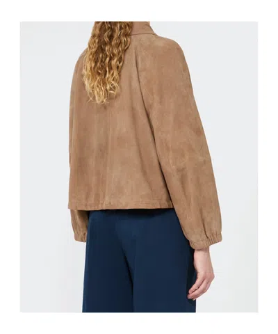 Weekend Max Mara Suede Jacket In Brown