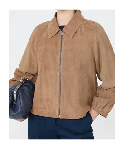 Weekend Max Mara Suede Jacket In Brown