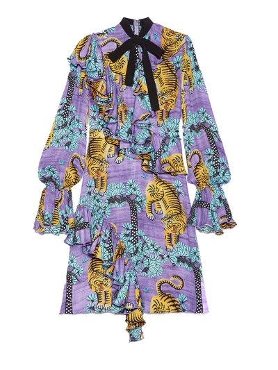 Shop Gucci Bengal Georgette Dress